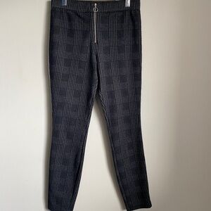 SIMONS Women's Black/Gray Geometric Office Leggings Size Medium Stretchy‎ Pants
